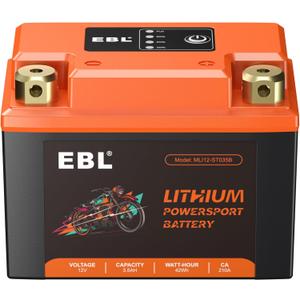 EBL Lithium YTZ5S-BS, 105CCA Lithium LiFePO4 Motorcycle Battery, 12V 3.5Ah ATV, UTV, Jet Ski, 4 Wheeler, Quad, Riding Lawn Mower, Tractor, Scooter, PWC, Seadoo, Polaris and Generator Battery