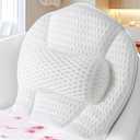 Bath Pillows for Tub,Luxury Bath Pillow for Neck and Back Support-with Comfortable Breathable Cotton 6 Non-Slip Suction (Regular Version)