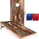 4x2 ft Solid Wood Cornhole Set with 8 Bean Bags, Regulation Size Cornhole Board Set for Adults, Cornhole Game Set for Tailgate Backyard Toss Games Indoor&Outdoor Activities