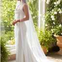 HEREAD Bride Wedding Veil Long Cathedral Chapel Length White Bridal Tulle Veils with Comb and Ribbon Edge for Women (Ivory)