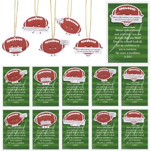 Loopeer 25 Sets Football Gifts for Party Favors Supplies Decorations Football Shaped Hanging Cards with Motivational Cards Opp Bag Gifts Team Party Rugby Player Coach,5 Scents
