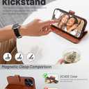 OCASE Compatible with iPhone 15 Pro Max Case Wallet Case, PU Leather Flip Folio Case with Card Holders RFID Blocking Kickstand Shockproof Phone Cover 6.7 Inch 2023, Brown