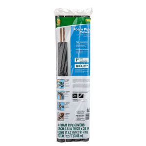 Duck Brand 12 ft. Long Foam Pipe Cover , Fits 1 in. Pipes, Black