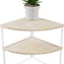 Corner Shelf Countertop Organizer - Set of 2 Corner Shelves for Kitchen Cabinet Organizer, Spice Rack, Stackable Bathroom Stand and Storage, Sink Rack, Corner Cabinet, Counter Decor, Natural Beige (Stacked Utility)