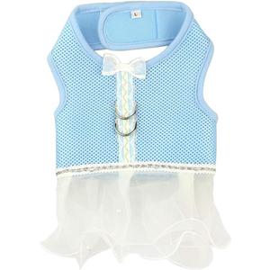 Leconpet Mesh Harness Vest for Small and Medium Dogs, Breathable, Comfortable, Elegant Style, Blue, XS