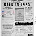 100th Birthday Party Decorations Poster - 100 Years Ago Anniversary Card for Women and Men. Back In 1925 Home Decor Supplies for Her or Him Turning 100 Years Old. 11 x 14 In Birthday Retro Card