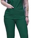 ANGIE UNIFORMS YOGAFLEX Jogger Scrubs for Women Set. Regular and PETITE. Side Spandex 2 Pockets Top with Yoga Waist Joggers Large