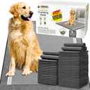 CROCI Pee Pads for Dogs XXL 30x36in, Charcoal Pet Pee Pads Odor-Control & Super Absorbent Up to 10 Cups, 6-Layer Quick Dry & Leak-Proof with Adhesive Tabs, Disposable (35 Counts)