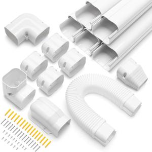 Windspeed Mini Split Line Set Cover 3" 10Ft AC Line Pipe Duct Cover for Outside Units Mini Split Wall , Air Central Conditioner, HAVC and Heat Pumps (white)