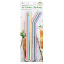 Biosmart 4 Reusable Silicone Straws W/Cleaning Brush, Eco Friendly, 1 Pack