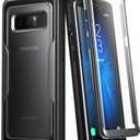 i-Blason Case for Galaxy Note 8, Magma Series Built-in Screen Protective Clear Back Cover with Holster Heavy Duty Belt Clip Shell (Black)