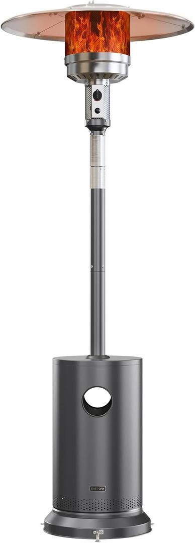 EAST OAK 48,000 BTU Patio Heater for Outdoor Use with Round Table Design, Double-Layer Stainless Steel Burner, Wheels, Triple Protection System, Outdoor Heater for Home and Residential, Grey EAST OAK 48,000 BTU Patio Heater for Outdoor Use with Round Table Design, Double-Layer Stainless Steel Burner, Wheels, Triple Protection System, Outdoor Heater for Home and Residential, Grey