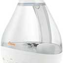Crane White Drop 4 in 1 Ultrasonic Cool Mist Top Fill Humidifier with Sound Machine, 1 Gallon Tank, For Large Rooms, Clear and White, Baby Nursery Humidifier