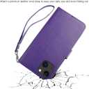 Bocasal Detachable Wallet Case for iPhone 13 RFID Blocking Card Slots Holder Premium PU Leather Magnetic Kickstand Shockproof Wrist Strap Removable Flip Protective Cover 5G 6.1 inch (Purple)