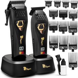 Fagaci Professional Hair Clippers for Men with DLC Blades and High Torque Vector Motor, Barber Clippers and Trimmers Set Zero Gap, 12000 RPM Hair Cutting Kit, Mens Haircut Cordless Clipper for Barber