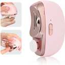 Electric Nail Clipper,2 in 1 Automatic Nail Trimmer with Polishing,Portable Fingernail Cutter 2 Speeds File Nail Clip Storage Rechargeable Safety Trimmer for Baby, Kids, Adults, Seniors (Pink)