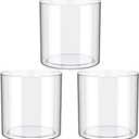 meekoo 3 Pcs Flower Acrylic Vase Cylinders Round Decorative 5 x 5 in Vase Break Resistant Acrylic Flower Cylinder for Centerpiece Home Wedding Decor(Clear, Classic)