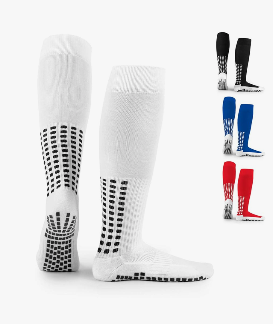 LUX Anti Slip Soccer Knee Socks,Non Slip Football/Basketball/Hockey Sports Grip Socks