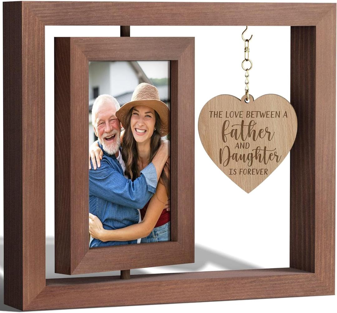 Tiblue Christmas Gifts for Dad from Daughter Son Kids Best Dad Gifts Papa Father Picture Frame 4x6 Father in Law Christmas Gift for Daddy Who Wants Nothing Birthday Gift for Step Bonus New Daddy