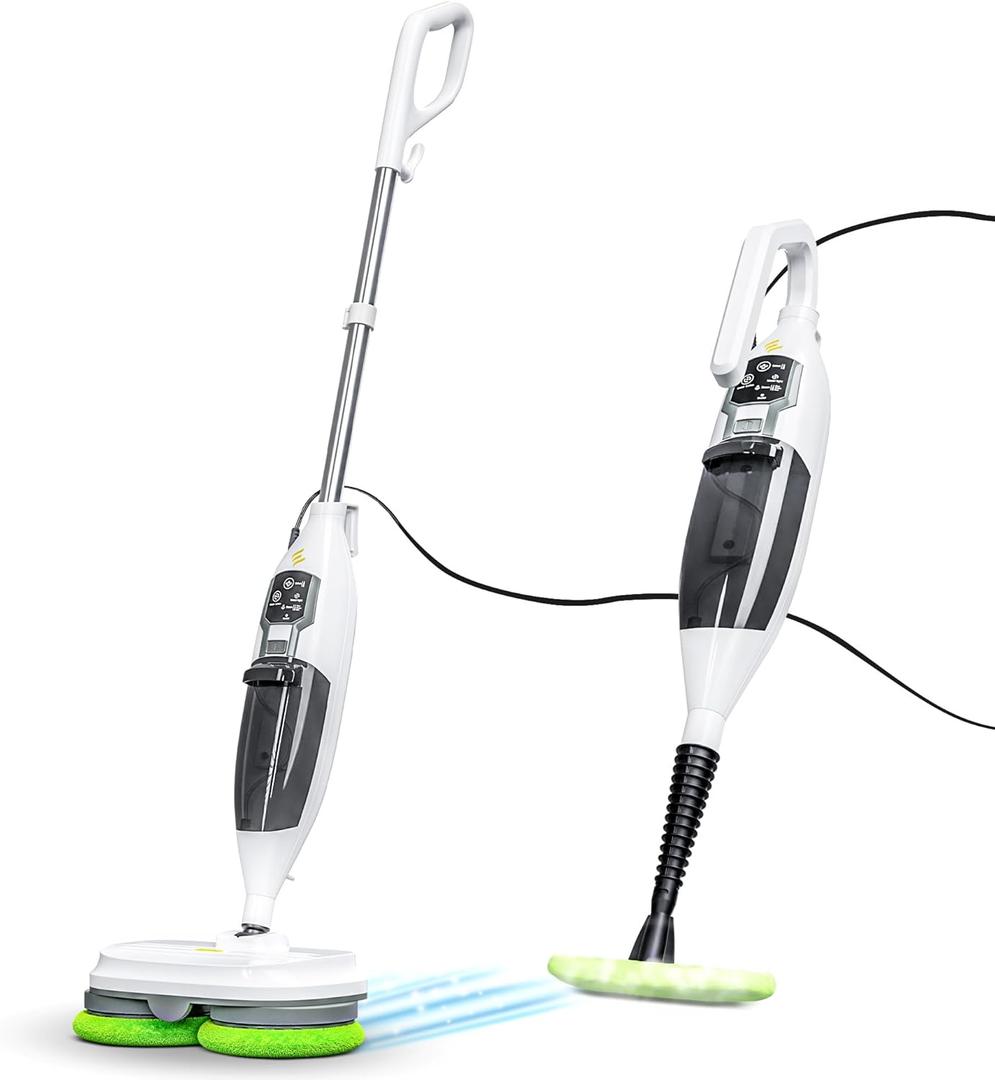 Electric Steam Mop  15-in-1 Detachable Floor Scrubber with 3 Steam Modes  Electric Mop for Hardwood Floors, Kitchen Hoods & Worktops Cleaning