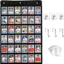 36 Trading Cards Display Case,PSA/BGS/CGC Grading Cards Storage Bag for Baseball Card with PVC Protection & Clear View,Sports Card, Football & Basketball Card Wall Mount case Over The Door