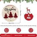 Christmas Placemats, 14inch Round Christmas Placemats Set of 6, Christmas Linen Table Mats Washable, Winter Xmas Holiday Plate Mats for Lndoor Kitchen and Dining Table (Lattice Tree)