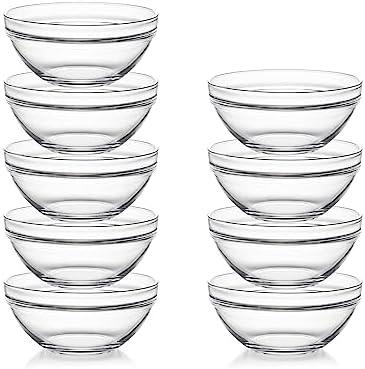 Sweejar 4.5 inch Small Glass Bowls Set, 12 oz Prep Bowls for Cooking, Small Bowls for Kitchen, Dessert Bowls for Ice Cream, 8 pack