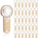 Tujoe 100 Pcs Wedding Handheld Fans for Guests Mini Personal Portable Fans Bulk Thank You for Celebrating with Us Fan for Wedding Bridal Shower Party Favors Summer Travel (Beige Botanical Lace), 4.7*3.9*3.1inch