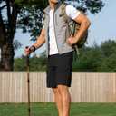 TRFIC Mens Cargo Shorts 10" Inseam Casual Stretch Shorts with 6 Pockets Button Closure for Summer Work Outdoor Black