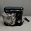 VEVOR Stand Mixer, 5QT Dough Mixer, 10+P Speeds Tilt-head Food Mixer, Kitchen Mixer with Stainless Steel Bowl, Dough Hook, Wire Whip, Beater, Scraper, Household Stand Mixer for Baking Mixing, Black