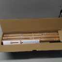 Wood Boho Curtain Rods for Windows:Wooden Farmhouse Decorative Curtain Rod for Bedroom Living Room,Heavy Duty Adjustable Rustic Bamboo Drapery Rods with Imitation Wood Grain Finials,Brown 36-88"