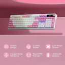 Redragon K762 Wireless Gasket Gaming Keyboard w/Hype Screen & Knob, 104 Keys Mechanical Keyboard, Easy-Control 1.14 TFT Info Display, 5-Layer Noise Dampening, Round PBT Keycaps, Custom Linear Switch