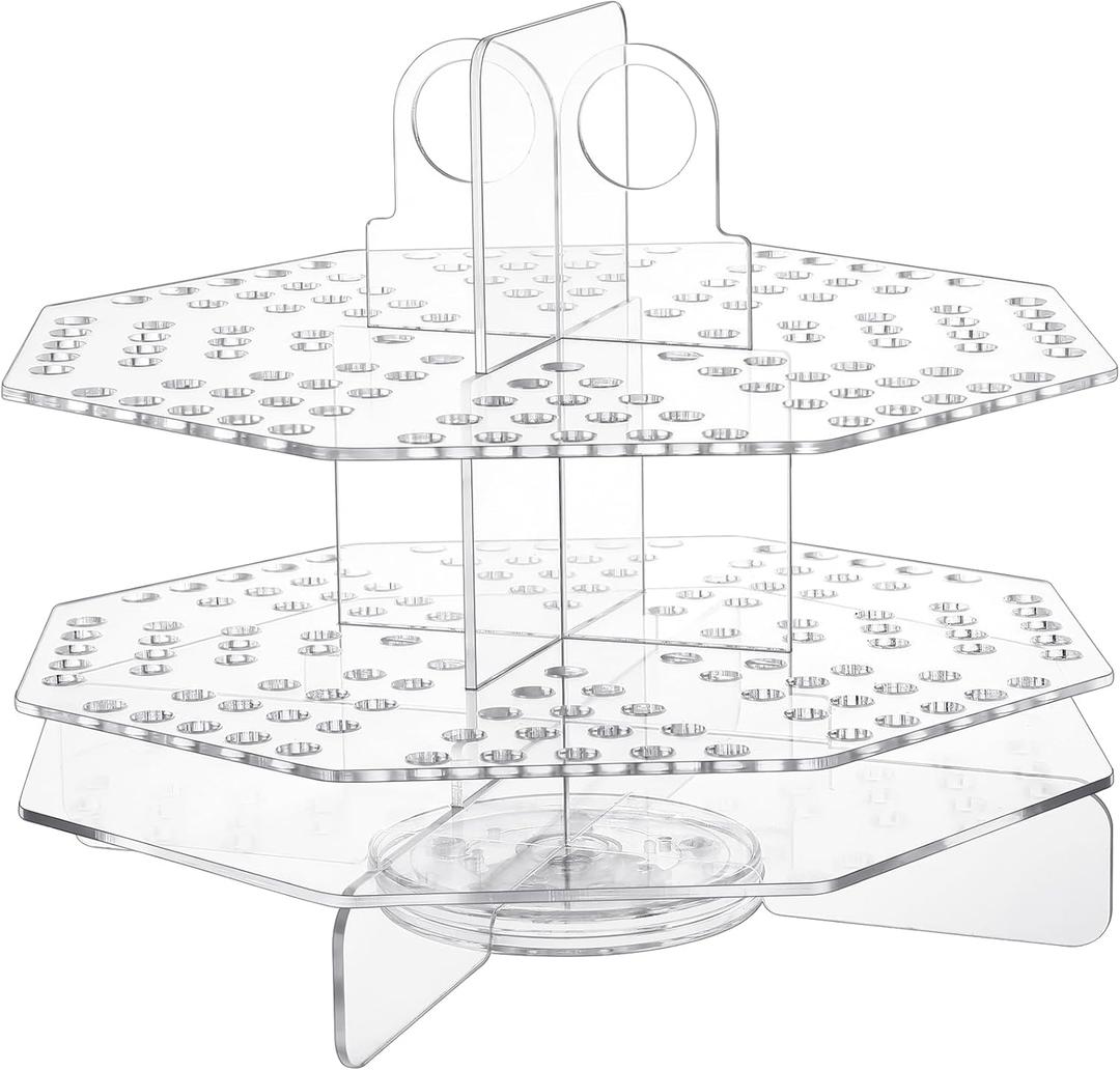 Eersida 120 Slot Acrylic Pen Holder Pen Clear Pencil Holder Display Stand Marker Organizer Acrylic Desktop Organizer the Hole Diameter Is 0.5 Inch for Art Supply Makeup Brushes Storage Craft Shows