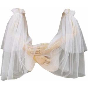 YMFFW Women Fashion Wedding Removable Puff Sleeves Plain Detachable Sleeves for Bride Add On Wedding Gift Bridal Accessories