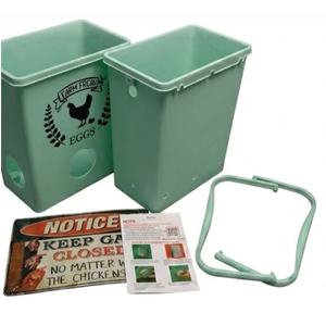 Farm Egg H
Chicken Feeder & 3 Gallon Waterer Set - Hanging Poultry Feeder With Anti-Roosting Caps
older