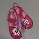 Disney Minnie Mouse Jelly Sandals - Slip On Slides Water Pool Beach Sandal for Girls - Pink Glittler (Size 12 Little Kid)