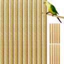 40Pcs Sand Perch Covers for Bird - Bird Perch Covers 7.5" Long x 3/8" Diameter Bird Perches for Parakeets, Lovebirds, Parrotlets, Canaries and Other Small Birds (Yellow, 40pcs 7.5" x 0.43")