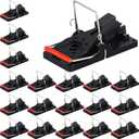 Qualirey 18 Pcs Mouse Traps Bulk Plastic Snap Rat Trap Reusable Quick Effective Safe for Indoor Outdoor Home House Warehouse Garden Kitchen 3.86 x 1.81 x 2.17 Inch (Black,Red)