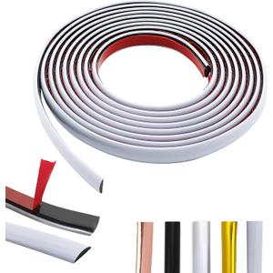 22Ft White Wall Trim Molding Peel and Stick, Premium Self-Adhesive Wall Trim, Flexible Mirror Border Design for Tile Edges, Furniture Accent, and Kitchen Backsplash Decor