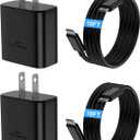 45W Fast Charger USB C for Samsung Fast Charger Type C with 10FT Type C Charging Cable Cord Charger for Samsung Galaxy S25 Ultra/S25+/S25/S24 Ultra/S24/S23/S22/S21/Z Fold 5/Z Fild 5/Galaxy Tab, 2Pack