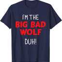 I'm the bad wolf duh costume for DIY halloween party T-Shirt (Navy Blue), Size XL