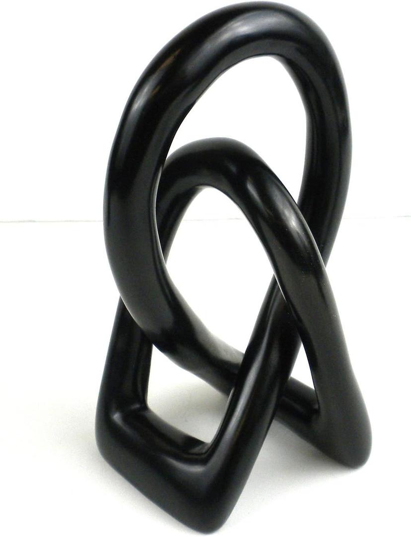 Natural Soapstone 6-inch Lover's Knot in Black