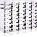 Layhit 40 Slots Cell Phone Locker Box for Classroom Clear Acrylic Cell Phone Storage Cabinet Bin with Door Locks for Classroom School Students Office Factory Employees