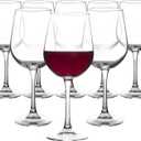 Elegant 15 oz Tempered Red Wine Glasses Set of 6 for Special Occasions, Stylish and Durable (Clear),