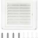 4" Louvered Vent Cover Dryer Exhaust Air Vent Cover for Exterior Wall Vent Hood Outlet Airflow with 4 Screws for Easy Installation
