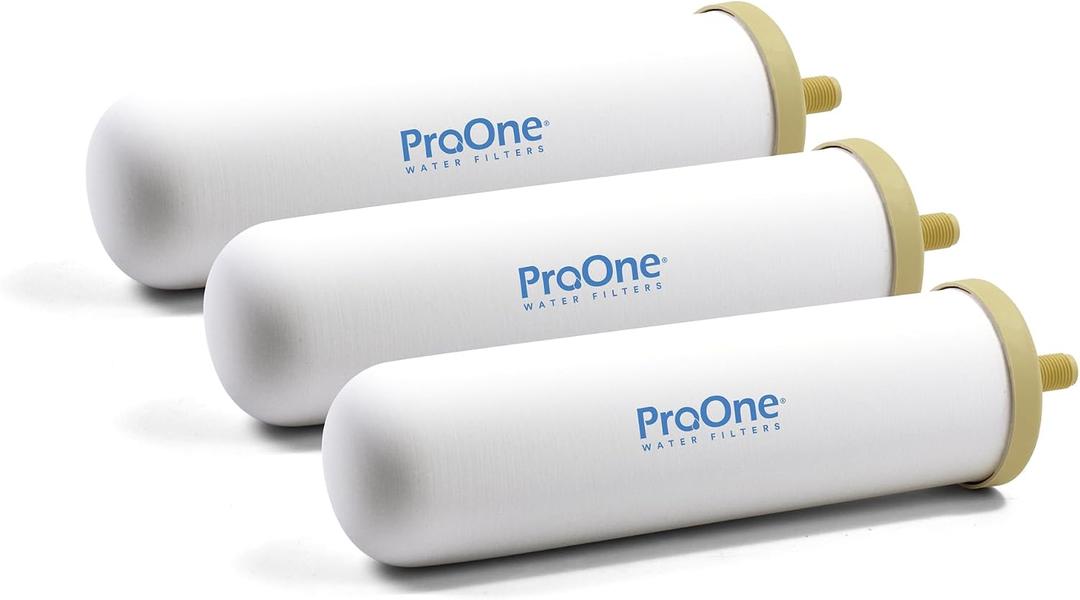 ProOne 9-Inch Gravity Water Filter Replacement G-Series 3-Pack - Universally Compatible with Gravity Water Filter Systems - NSF/ANSI Certified to Reduce Lead, Reduce Microplastics, & Total PFAS