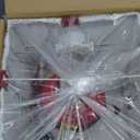 Christmas Lighted Best Gift Boxes Surprise,50 Warm White LED Lights. White Snowflake Velvet Gift Box & Red Bow, Turned On, Top of The Box Opens to Reveal Santa Claus. Indoor Christmas Home Yard Lawn Decor.