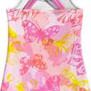 LQSZ Girls One Piece Swimsuits Quick Dry Beach Bathing Suit Cross Shoulder Strap Swimwear