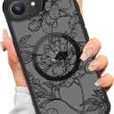 SEXYMOM Magnetic for iPhone 16e Case - Wireless Charging Compatible,Military Drop Tested Cover,Cute Floral Design for Women and Girls,Slim Fit Translucent Matte Phone Case - Blooming Flower