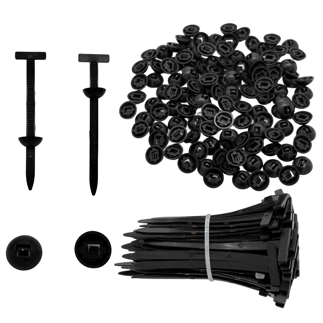 2 x 120Pcs Universal Cable Tie BuckleSelf-Locking Nylon Zip Ties with Pin & Button Design for Car Repairs,Automotive Zipper Clips for Bumper Fender Liner Fastener